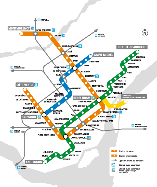 Plan du métro de Montréal